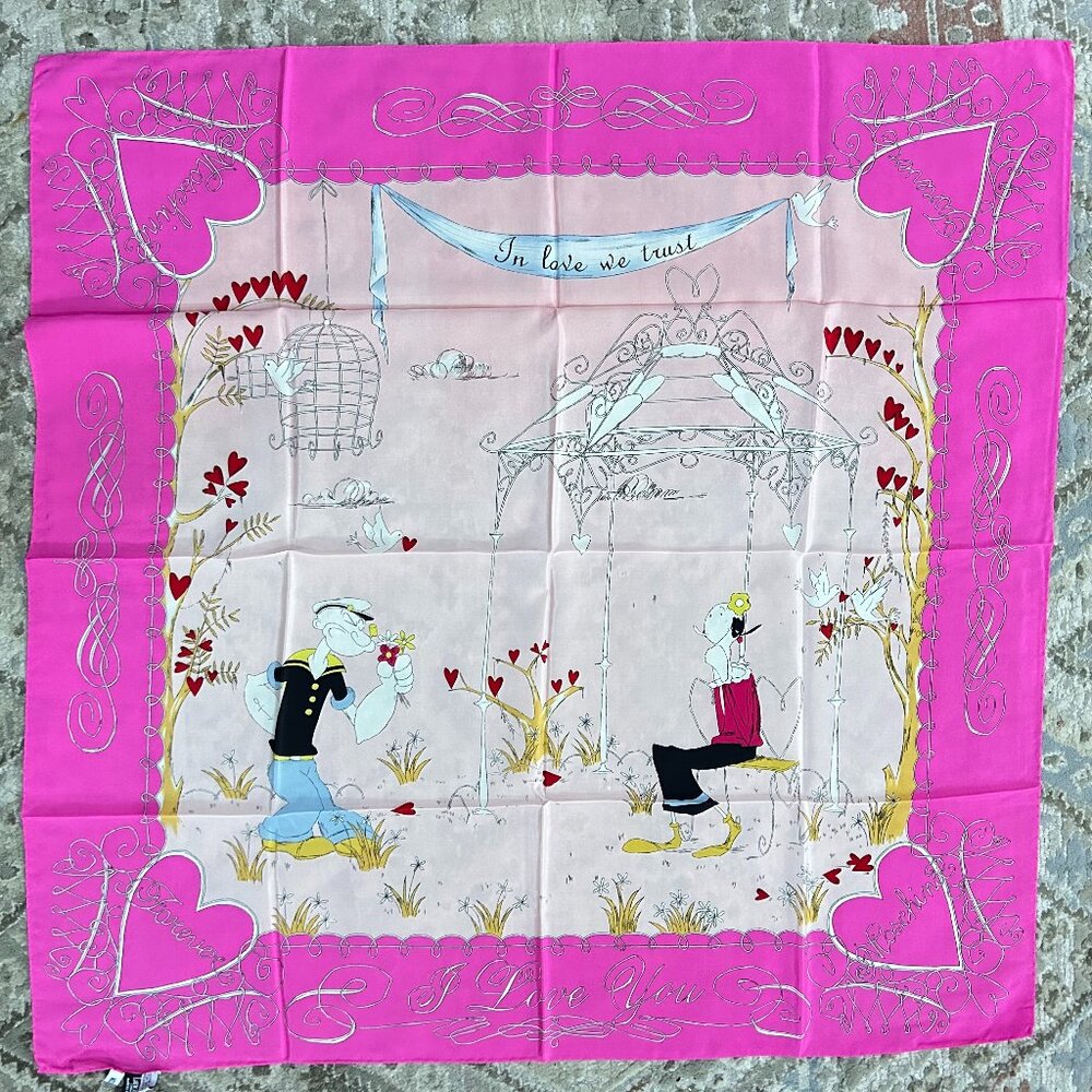 MOSCHINO In Love We Trust Silk Scarf
